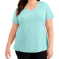 ID Ideology Women's Rapidry V Neck Performance T-Shirt Blue Size 1X