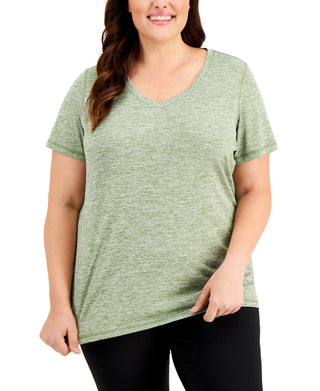 ID Ideology Women's Rapidry V Neck Performance T Shirt Green Size 1X