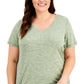 ID Ideology Women's Rapidry V Neck Performance T Shirt Green Size 1X