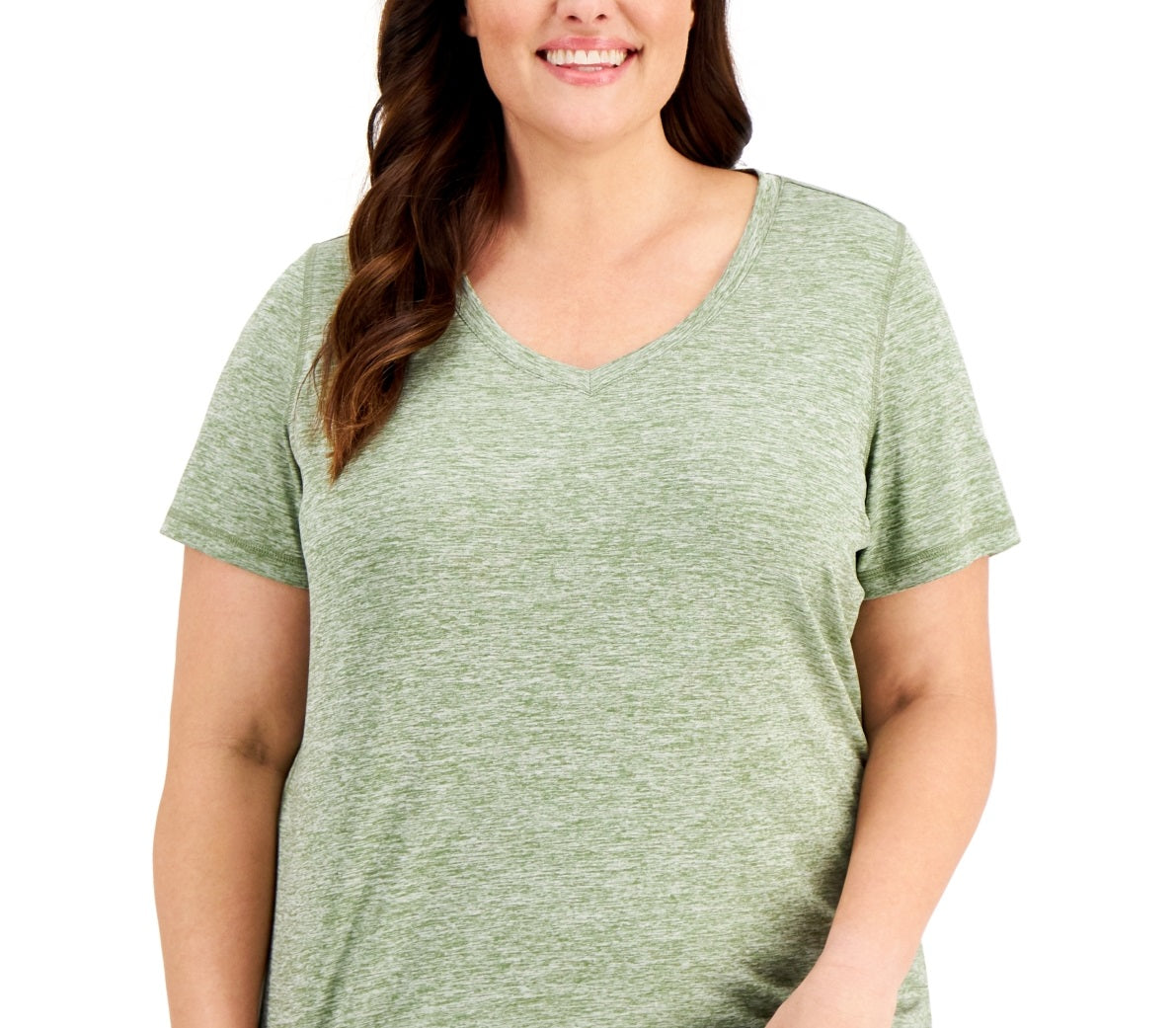 ID Ideology Women's Rapidry V Neck Performance T Shirt Green Size 1X