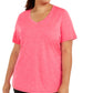 ID Ideology Women's Rapidry V Neck Performance T-Shirt Pink Size 2X