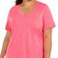 ID Ideology Women's Rapidry V Neck Performance T-Shirt Pink Size 3X