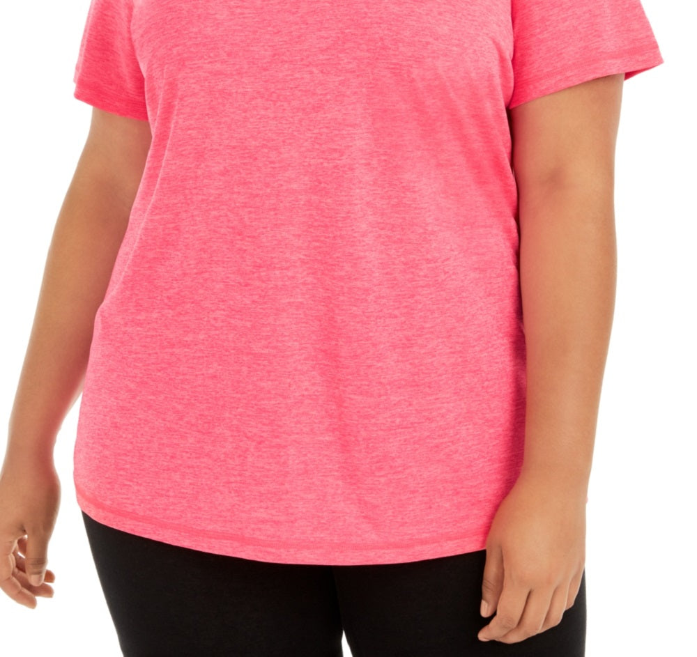 ID Ideology Women's Rapidry V Neck Performance T-Shirt Pink Size 3X