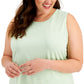 ID Ideology Women's Keyhole Back Tank Top Green Size 2X