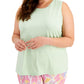 ID Ideology Women's Plus Keyhole Back Tank Top Green Size 3X