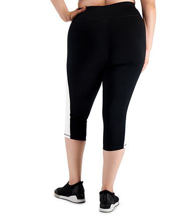 ID Ideology Women's Colorblocked Capri Leggings Black Size 3X
