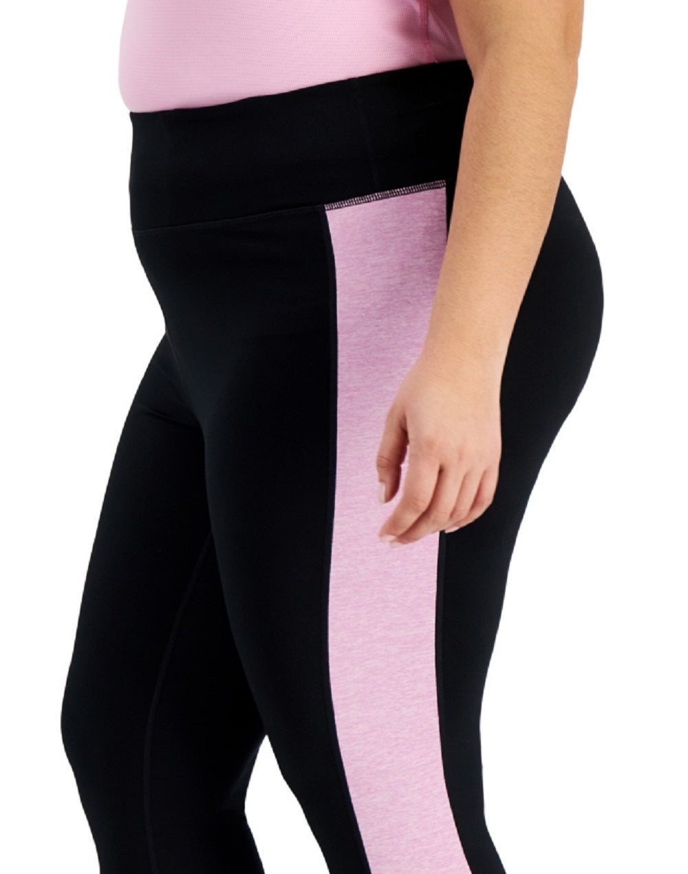 ID Ideology Women's Essentials Colorblocked Cropped Leggings Purple Size 3X