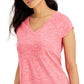 ID Ideology Women's Essentials Rapidry Heathered Performance T-Shirt Pink Size X-Small