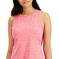 ID Ideology Women's Essentials Heathered Keyhole Back Tank Top Pink Size Small