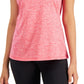 ID Ideology Women's Essentials Heathered Keyhole Back Tank Top Pink Size Small