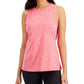 ID Ideology Women's Essentials Heathered Keyhole Back Tank Top Pink Size Small