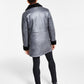 INC International Concepts Men's Faux Fur Trim Faux Leather Coat Gray Size Small