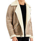 INC International Concepts Men's Regular Fit Faux Shearling Jacket Beige Size Small