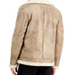 INC International Concepts Men's Regular Fit Faux Shearling Jacket Beige Size Small