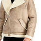 INC International Concepts Men's Regular Fit Faux Shearling Jacket Beige Size Small