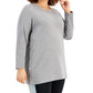 ID Ideology Women's Side Snap Tunic Top Gray Size 1X