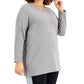 ID Ideology Women's Side Snap Tunic Top Gray Size 2X