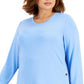 ID Ideology Women's Side Snap Tunic Top Blue Size 3X