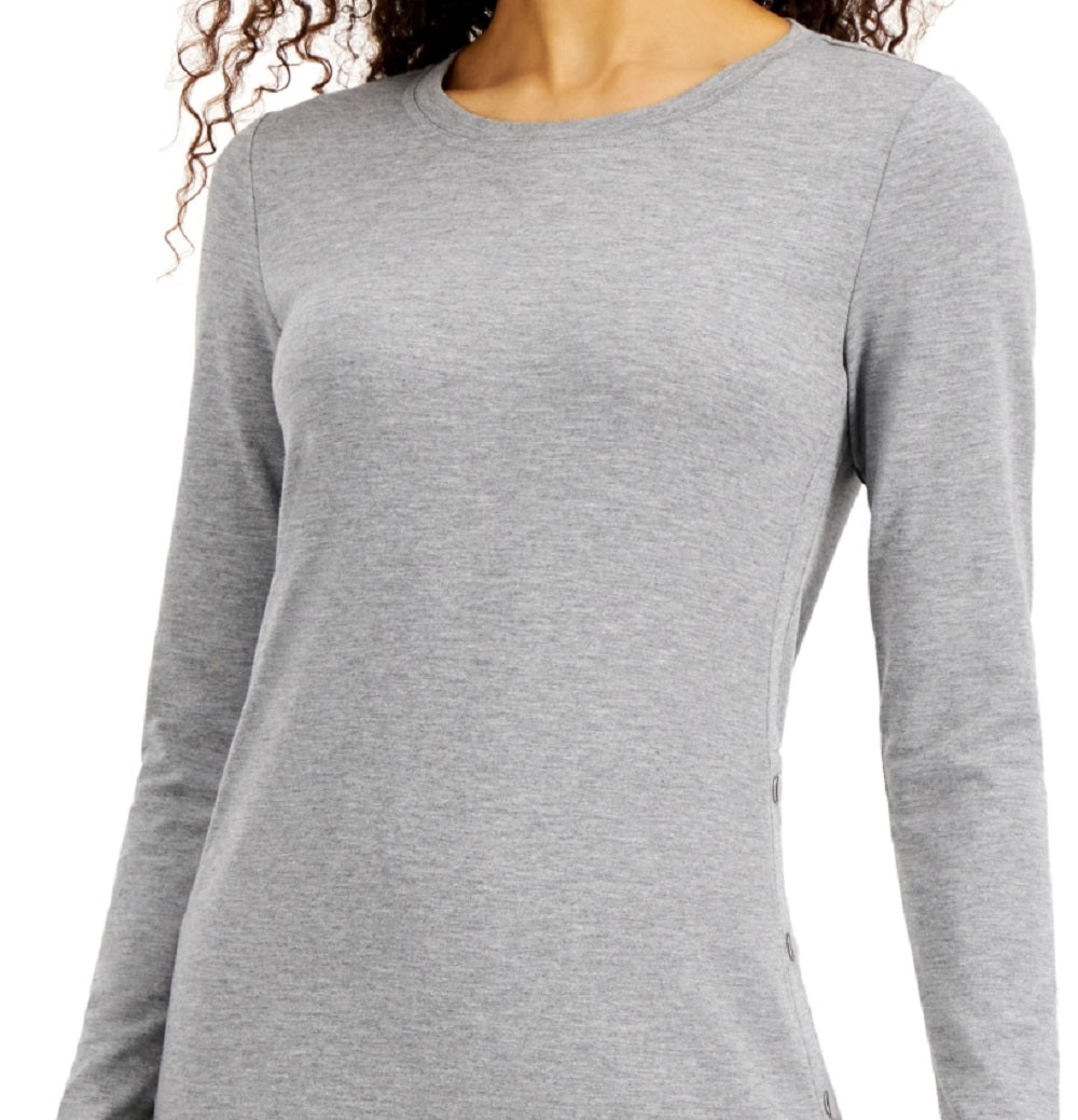 ID Ideology Women's Side Snap Tunic Gray Size X-Large