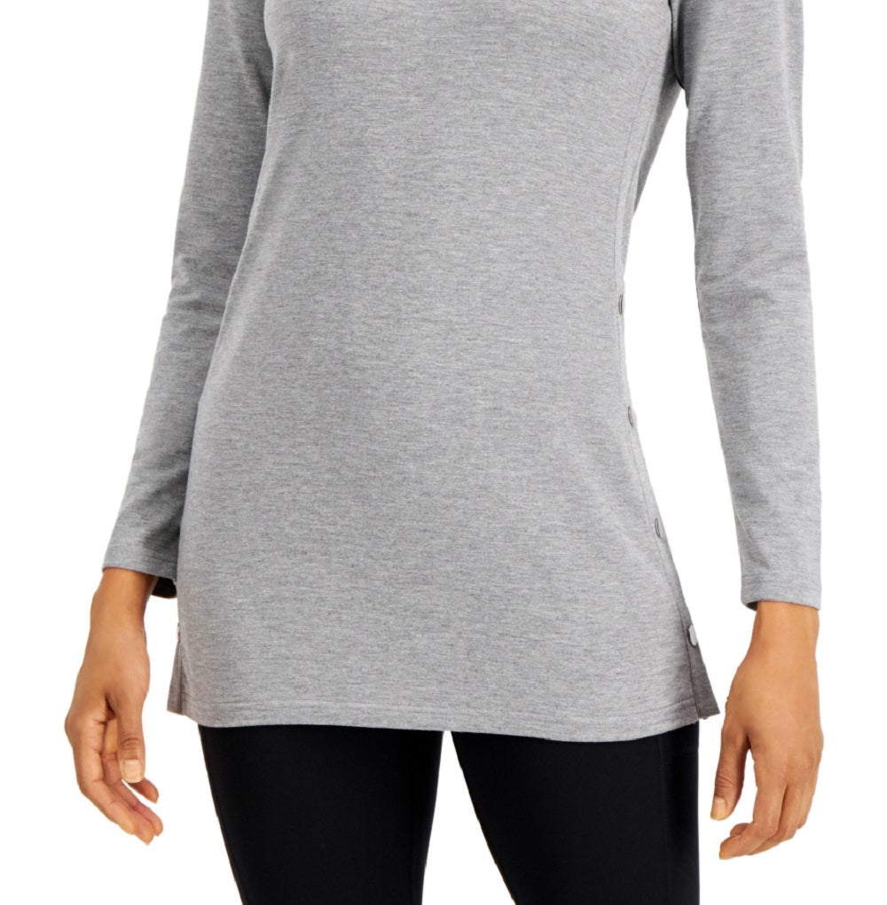ID Ideology Women's Side Snap Tunic Gray Size X-Large