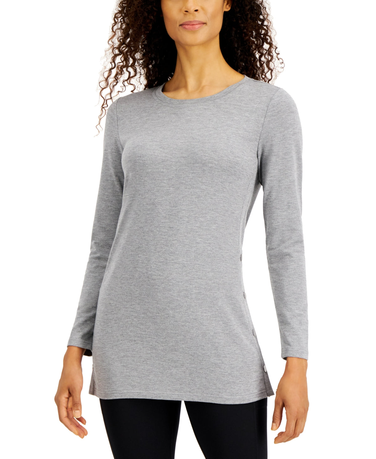 ID Ideology Women's Side Snap Tunic Gray Size X-Large