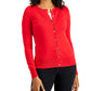 Charter Club Women's Button Cardigan Red Size Medium
