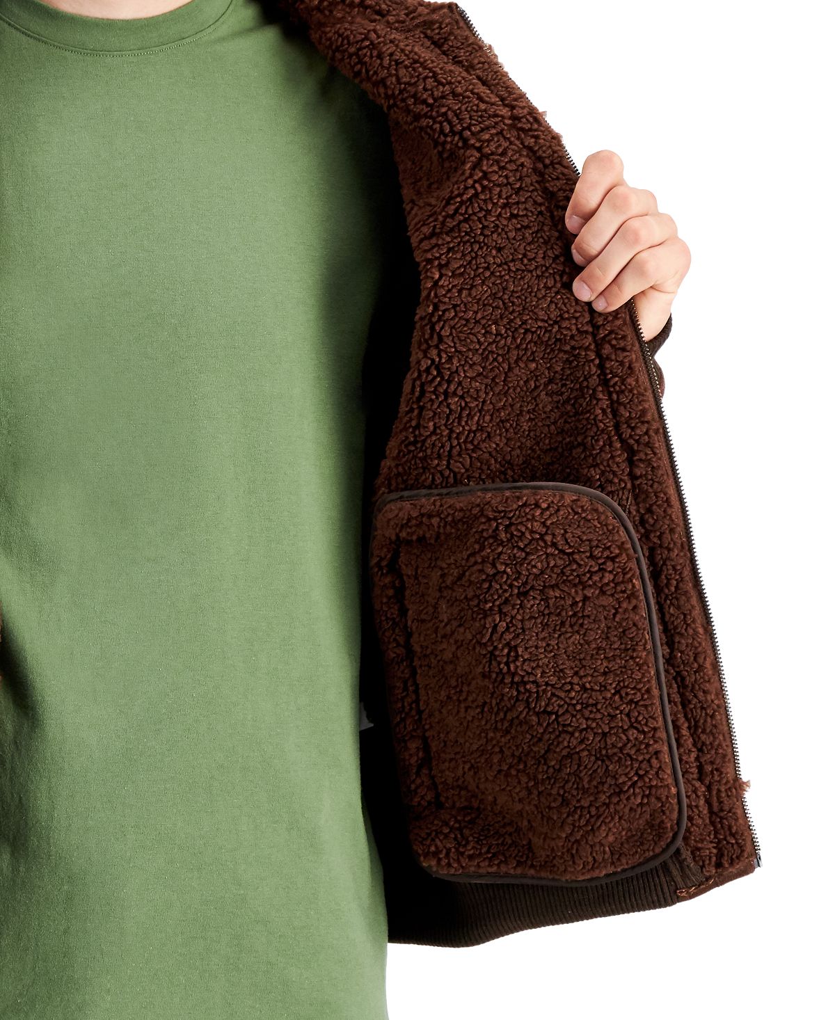 Alfani Men's Suede Bomber Brown Size Small