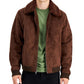 Alfani Men's Suede Bomber Brown Size Medium