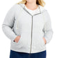 Style & Co Women's Sherpa Lined Hoodie Gray Size 3X