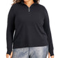 ID Ideology Women's Quarter Zip Sweatshirt Black Size 3X