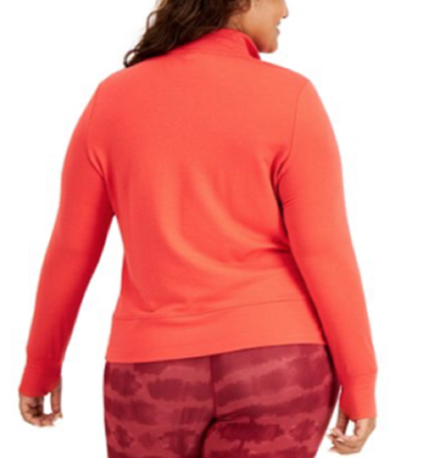 ID Ideology Women's Quarter Zip Sweatshirt Red Size 1X