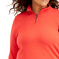 ID Ideology Women's Quarter Zip Sweatshirt Red Size 3X