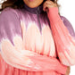 Ideology Women's Coral Stretch Tie Dye Sweatshirt Purple Size 1X