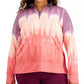 ID Ideology Women's Tie Dyed Quarter Zip Sweatshirt Purple Size 3X