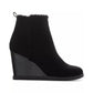 Sun + Stone Women's Camillia Wedge Booties Black Size 7M