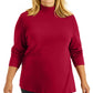 Karen Scott Women's Mock Neck Top Red Size 2X