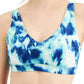 ID Ideology Women's Printed Strappy Low Impact Sports Bra Blue Size Medium