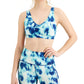 ID Ideology Women's Printed Strappy Low Impact Sports Bra Blue Size Medium