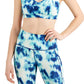 ID Ideology Women's Shades Printed Strappy Low Impact Sports Bra Blue Size Large