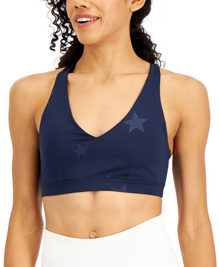 ID Ideology Women's Strappy Low Impact Sports Bra Blue Size Medium