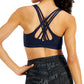 ID Ideology Women's Strappy Low Impact Sports Bra Blue Size Medium