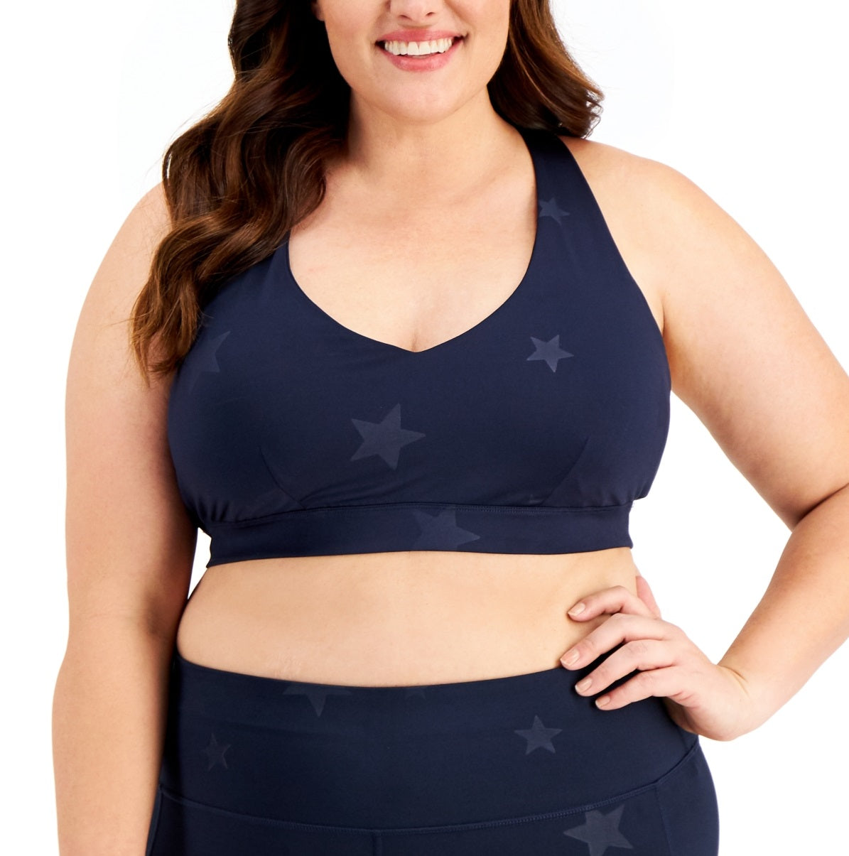 ID Ideology Women's Star Low Impact Sports Bra Blue Size 1X