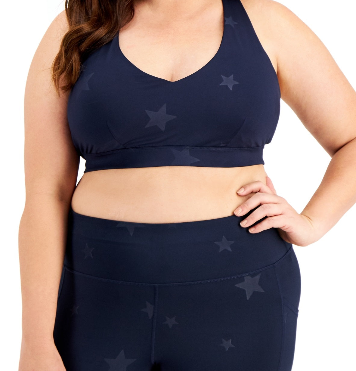 ID Ideology Women's Star Low Impact Sports Bra Blue Size 1X