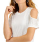 INC International Concepts Women's Rhinestone Fringe Top White Size Medium