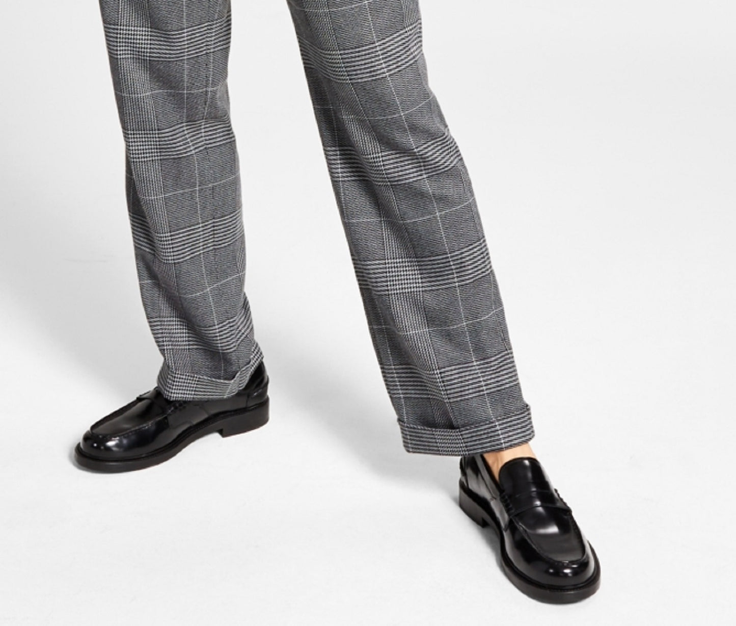 INC International Concepts Men's Glen Plaid Pants Gray Size Medium