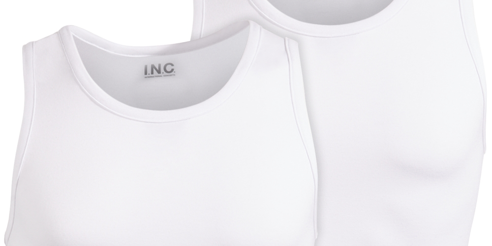 INC International Concepts Men's 2 Pk Solid Tanks White Size Medium
