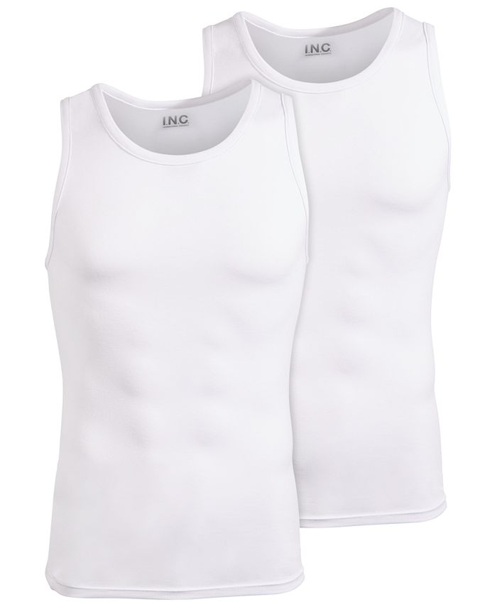 INC International Concepts Men's 2 Pk Solid Tanks White Size X-Large