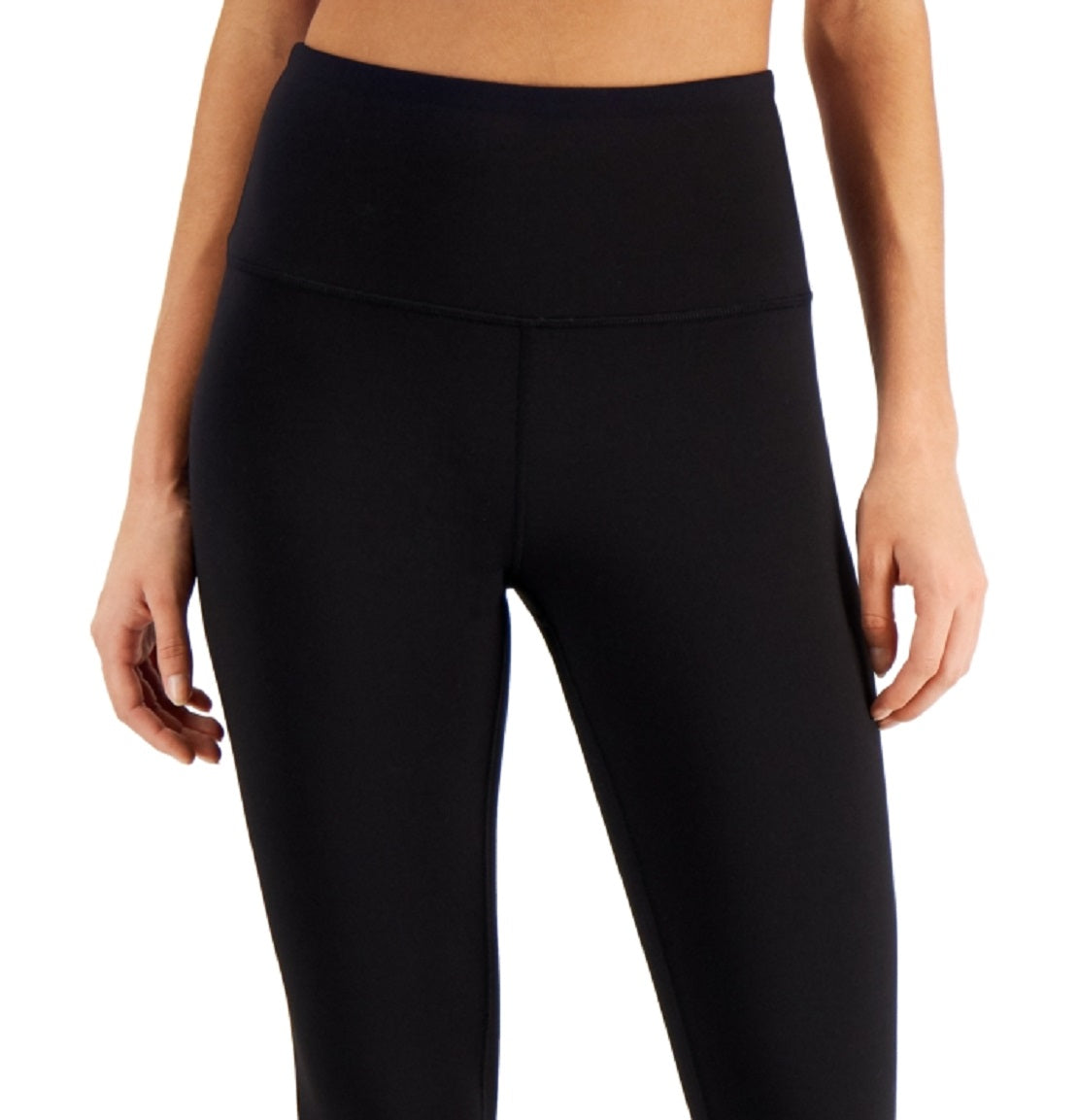 ID Ideology Women's Compression Back Zip 7/8 Leggings Black Size Large