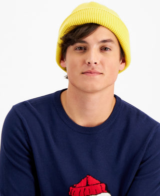 Club Room Men's Solid Beanie Yellow Size Regular