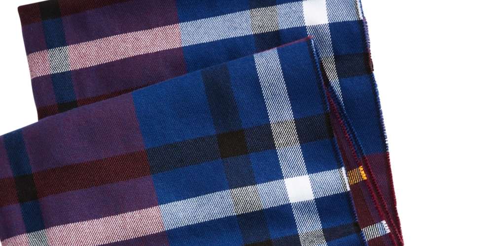 Club Room Men's Plaid Scarf Blue  Size Regular